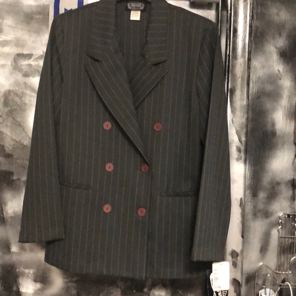 SOLD STYLISH LONGTAILORED JACKET IN LAMÉ TENNIS-STRIPES - Picture 2 of 7